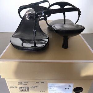 New MICHAEL Michael Kors black patent leather sandals. Women’s Size 8